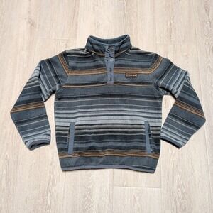 Cinch Boys Grey‎ Striped Fleece Quarter Snap Pullover Sweatshirt Size M 10